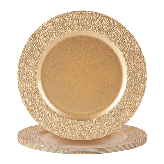 Hammered Melamine Charger Plates - Pack of Six