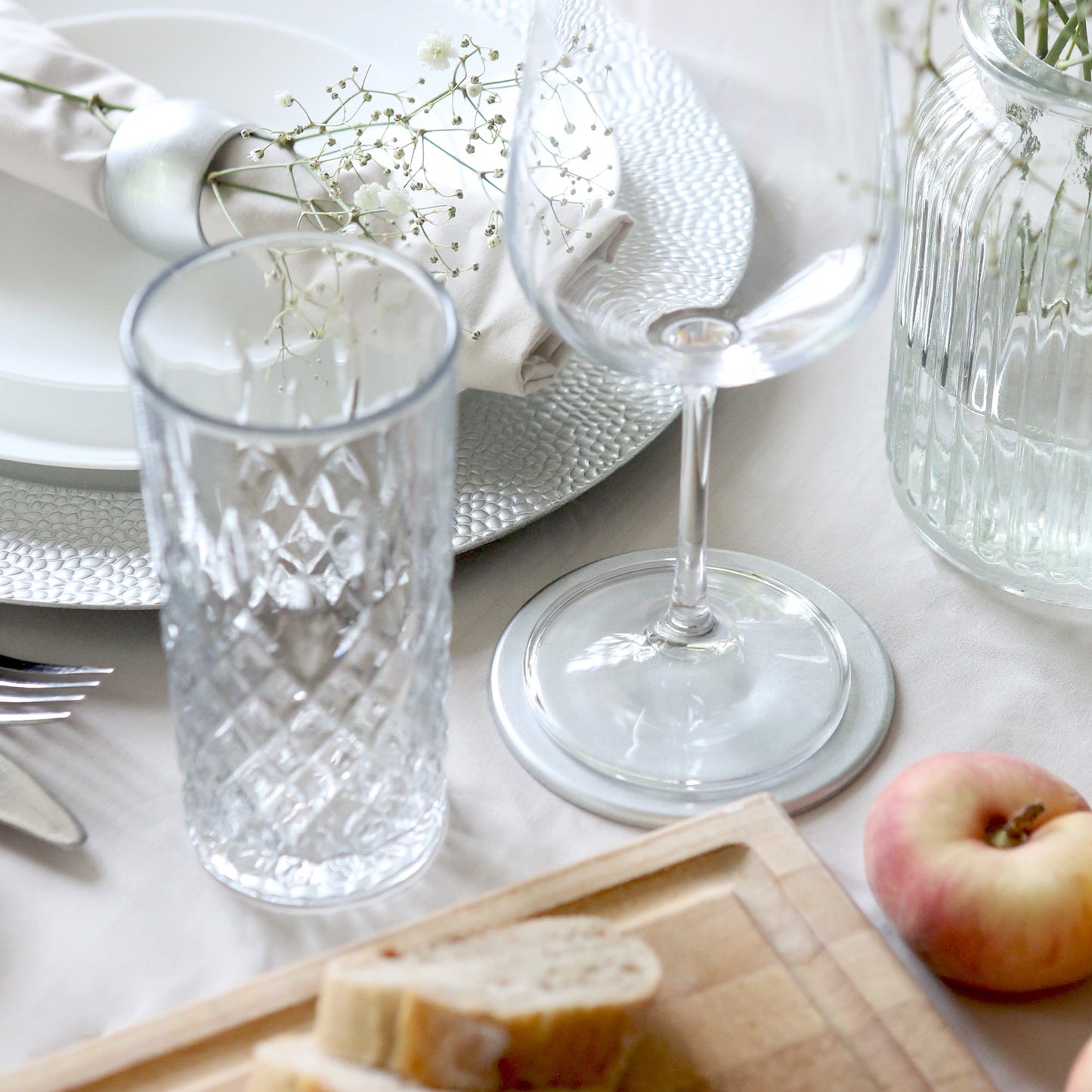 Hammered Melamine Charger Plates - Pack of Six