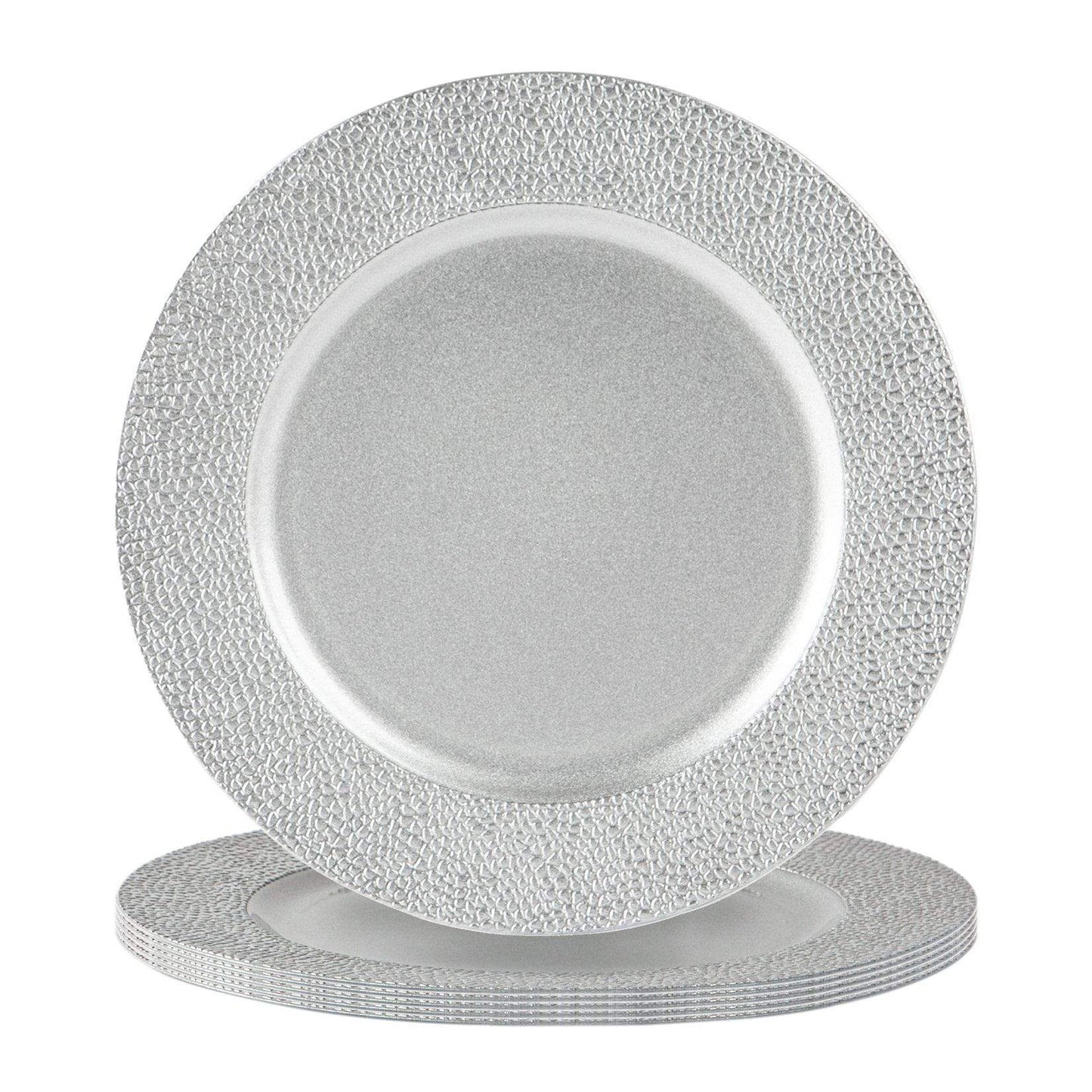 Hammered Melamine Charger Plates - Pack of Six