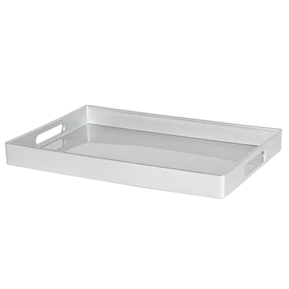 34.5cm x 25cm Silver Rectangle Lacquer Tray