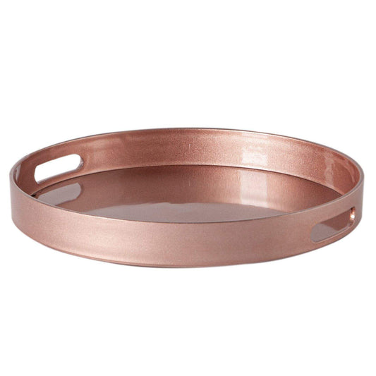 33cm Rose Gold Round Lacquer Tray