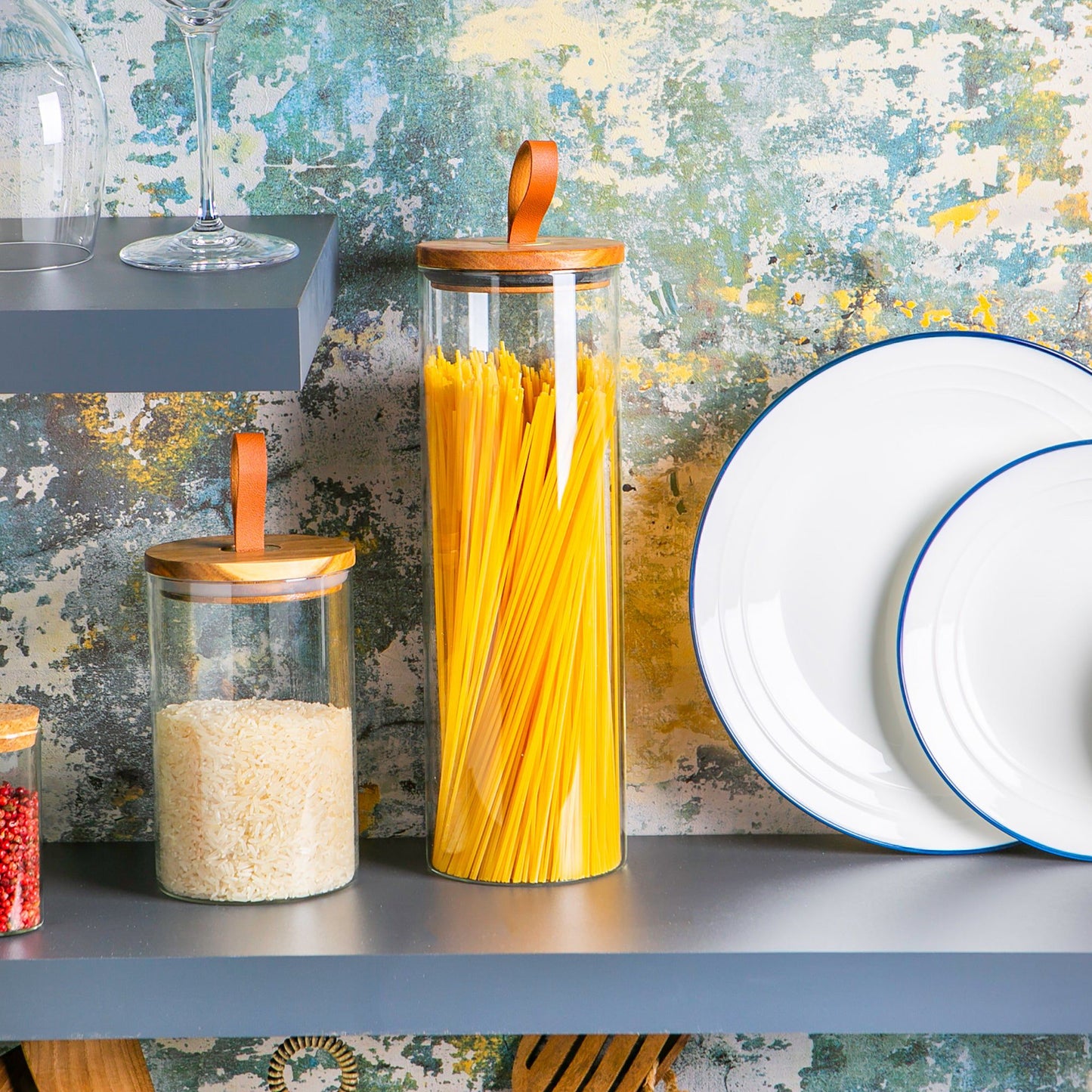 10cm Leather Loop Scandi Storage Jar Lid