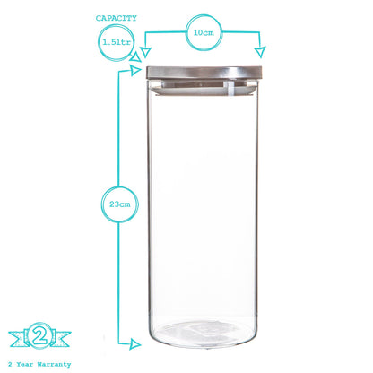 1.5L Scandi Storage Jar with Metallic Lid