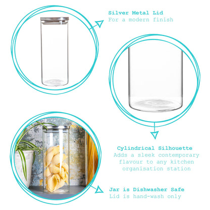 1.5L Scandi Storage Jar with Metallic Lid