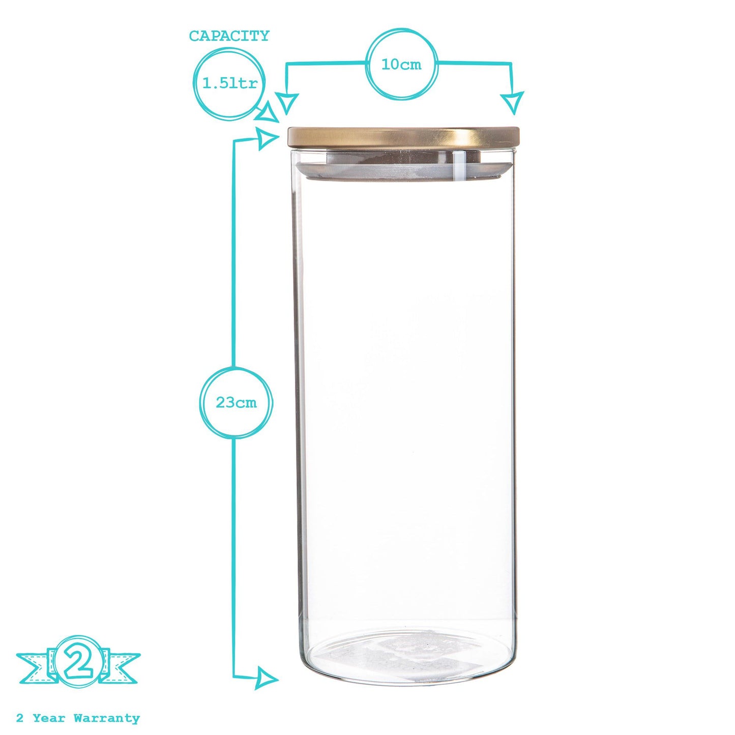 1.5L Scandi Storage Jar with Metallic Lid