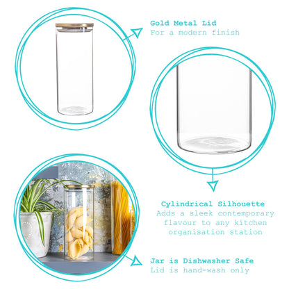 1.5L Scandi Storage Jar with Metallic Lid