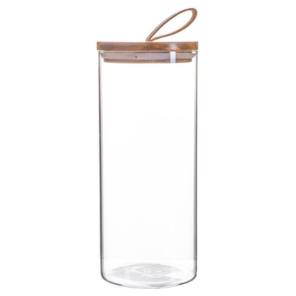 1.5L Scandi Storage Jar with Leather Loop Lid