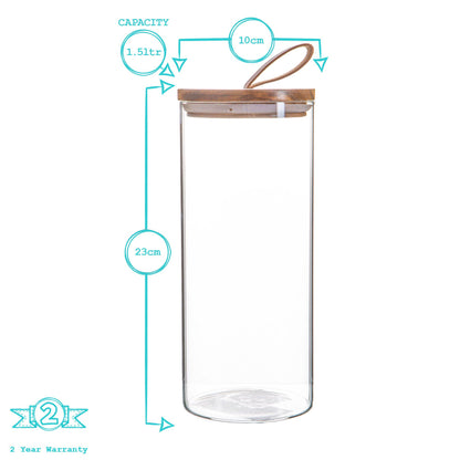 1.5L Scandi Storage Jar with Leather Loop Lid