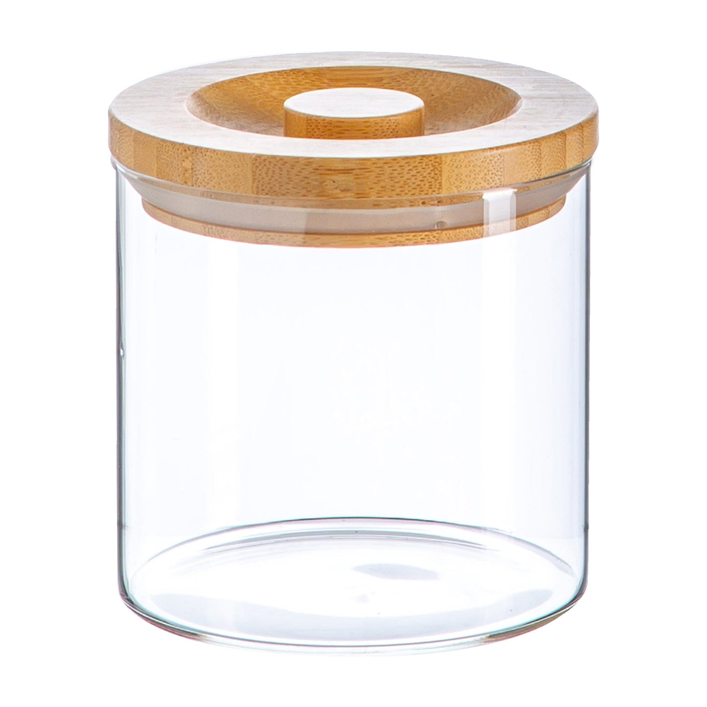 550ml Scandi Storage Jar with Carved Wooden Lid