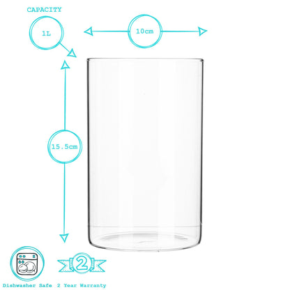 1L Scandi Storage Jar with Carved Wooden Lid