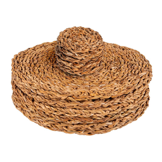 12pc Woven Seagrass Placemats & Coasters Set