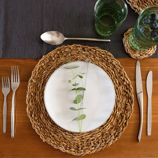 12pc Woven Seagrass Placemats & Coasters Set