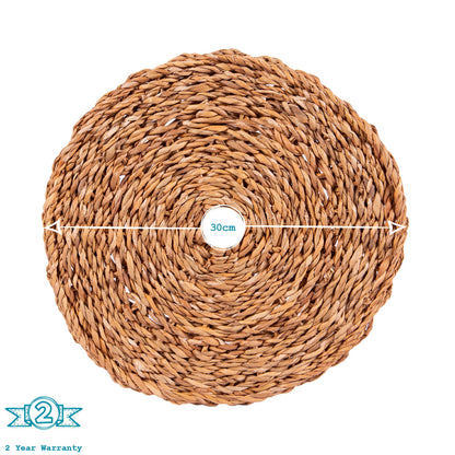 12pc Woven Seagrass Placemats & Coasters Set