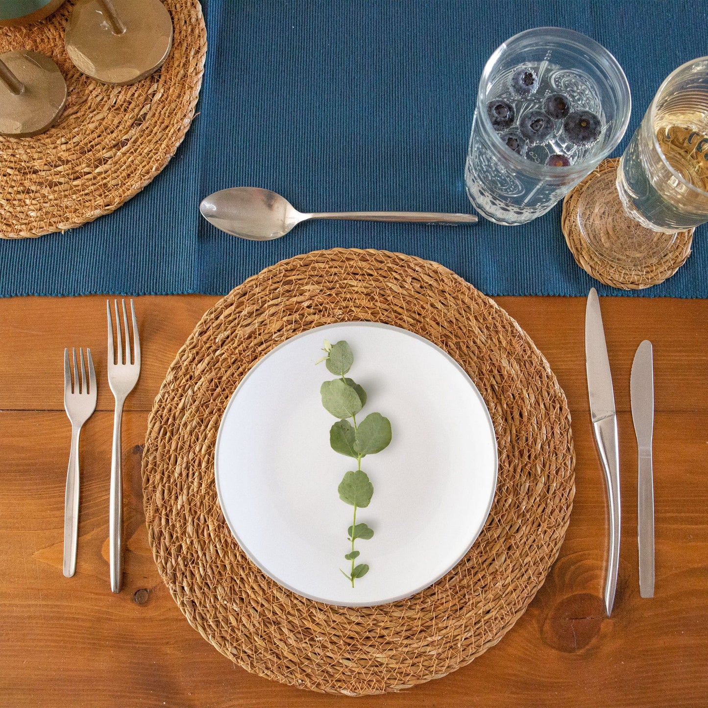 12pc Woven Typha Placemats & Coasters Set
