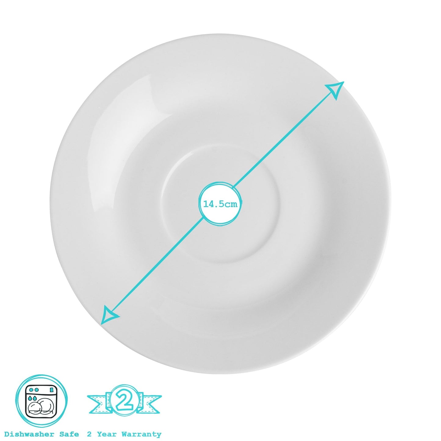 320ml White China Cappuccino Cups & Saucers - 6 Sets