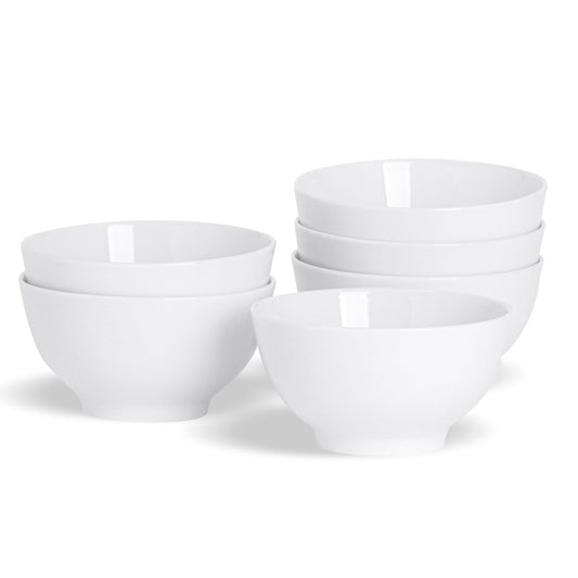 13cm White Rice Bowls - Pack of Six