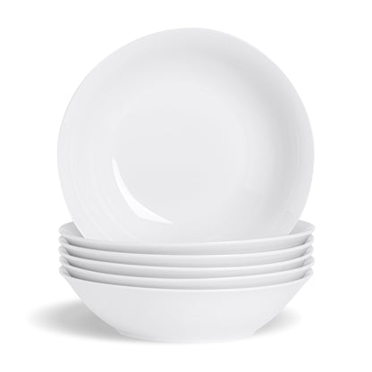 25.5cm White Pasta Bowls - Pack of Six