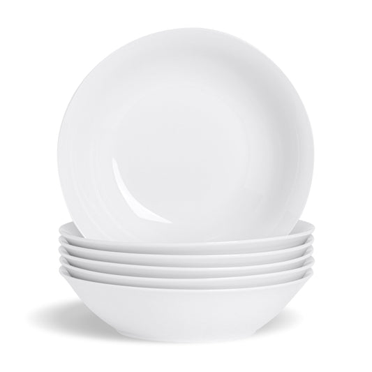 25.5cm White Pasta Bowls - Pack of Six