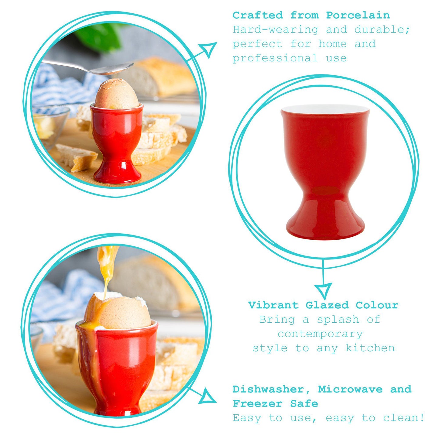 Coloured Stoneware Egg Cups - Pack of Two