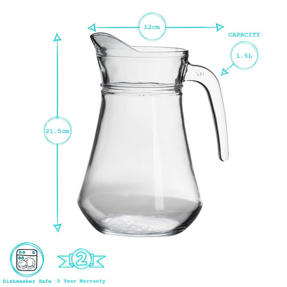 1.5L Brocca Glass Water Jug