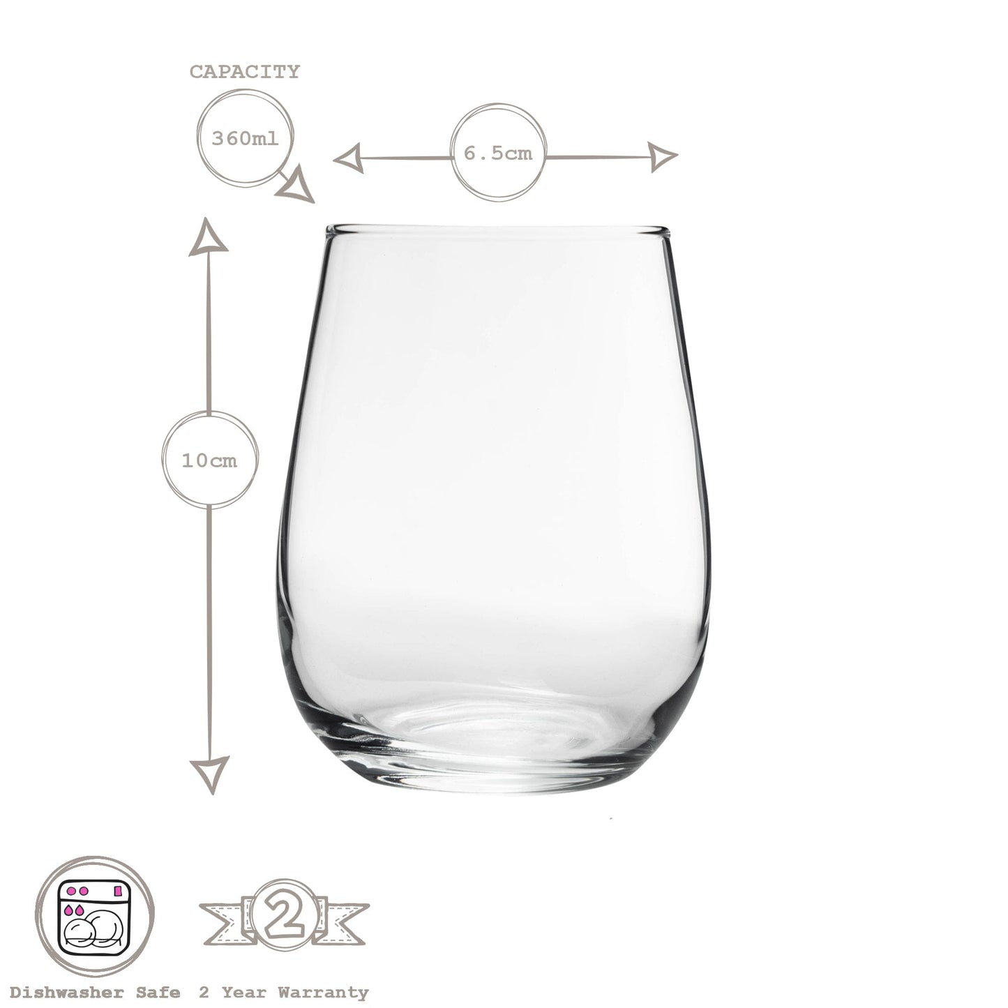 12pc Gaia Stemless Wine Glasses Set