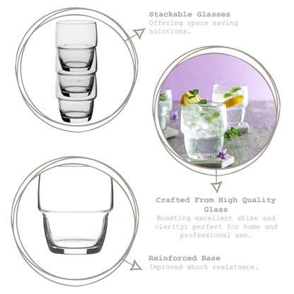 285ml Galata Stacking Tumbler Glasses - Pack of Six
