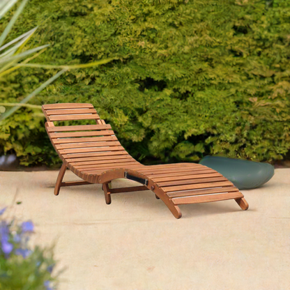 Acacia Wood Garden Lounger Chair by Wensum