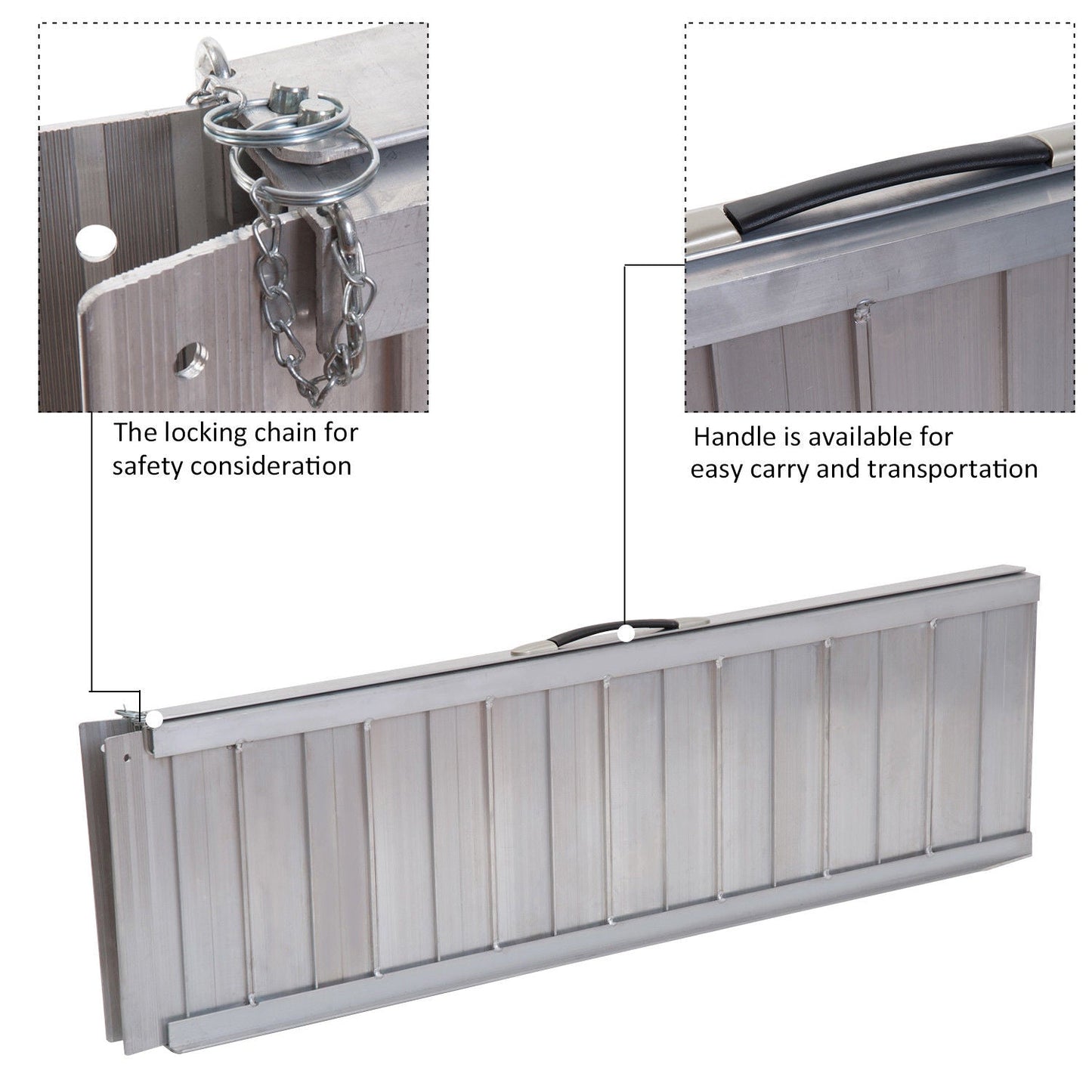 Folding Aluminium Ramp Wheelchairs/Scooters/Pet Mobility Ramp W/Handle 40"