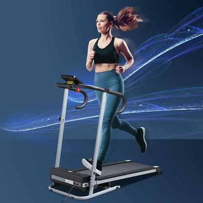 Electric Treadmill Home Running Machine 500W 28kg-Black/Grey