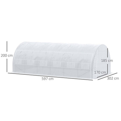 6 x 3 x 2 m Polytunnel Greenhouse