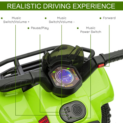 Kids Ride-on Four Wheeler ATV Car with Real Working Headlights for 18-36M