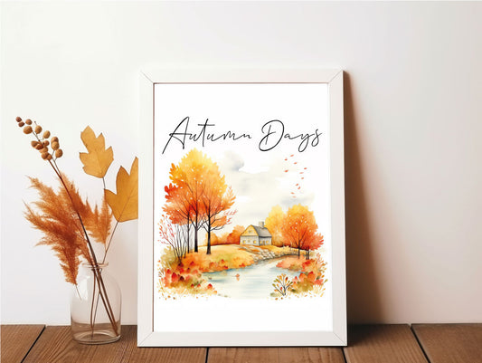 Autumn Days Seasonal Wall Home Decor Print