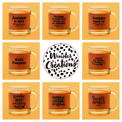 Custom Assorted Designs Autumn DIY Create Own Glass Cup Sticker Labels