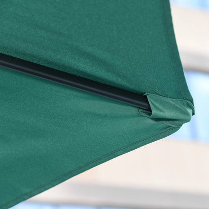 3M Half Round Parasol Umbrella Balcony Metal Frame Outdoor NO BASE Green