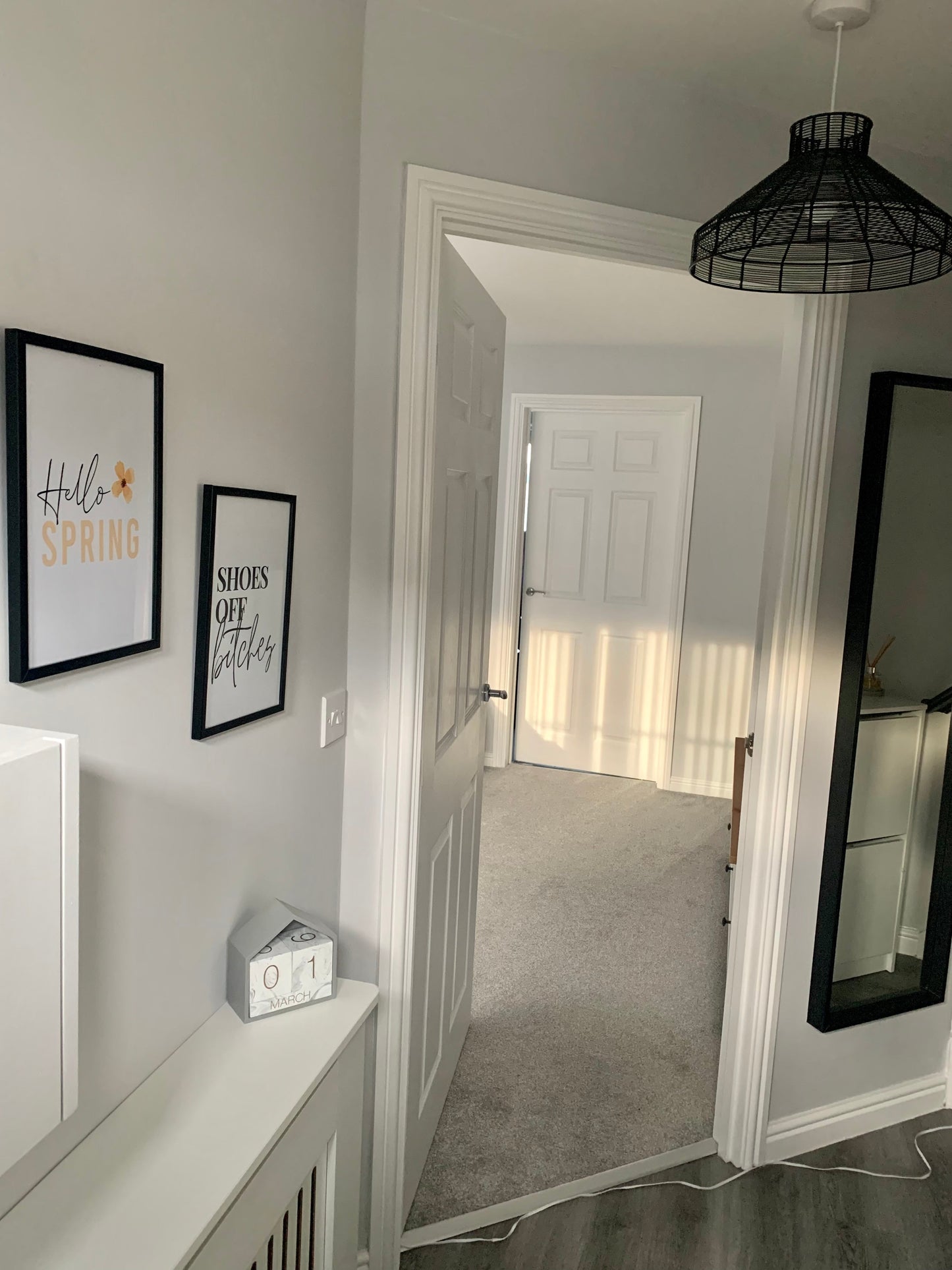 Hello Spring Yellow Floral Flower Spring Seasonal Wall Home Decor Print