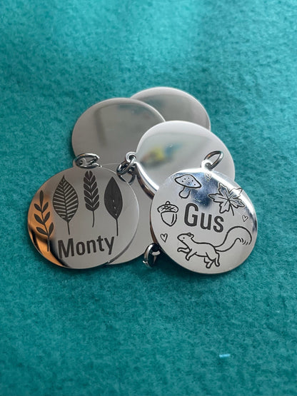 Engraved Dog Tags - Round