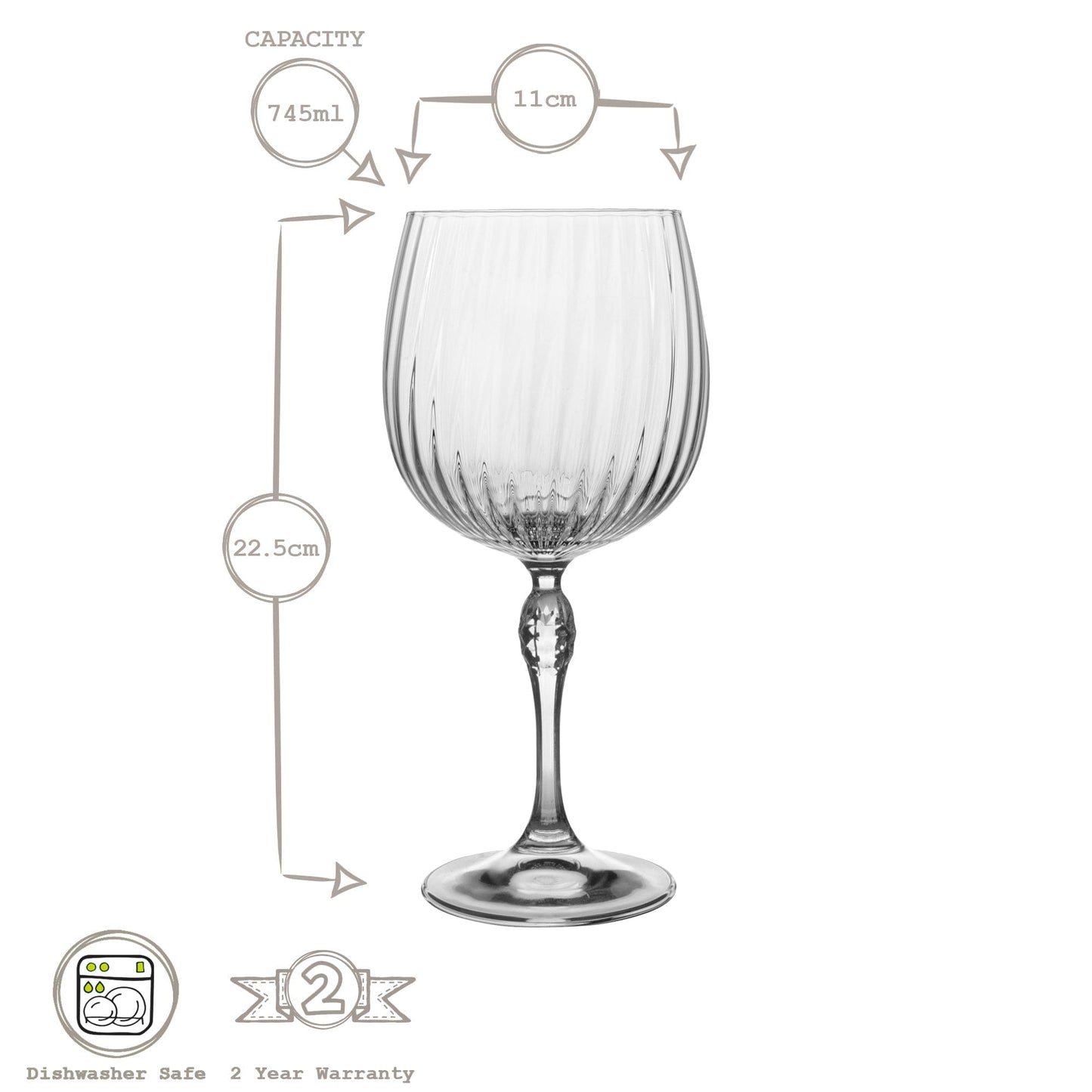 745ml America '20s Gin Glasses - Pack of Six