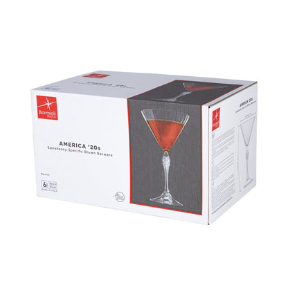 250ml America '20s Martini Glasses - Pack of Six