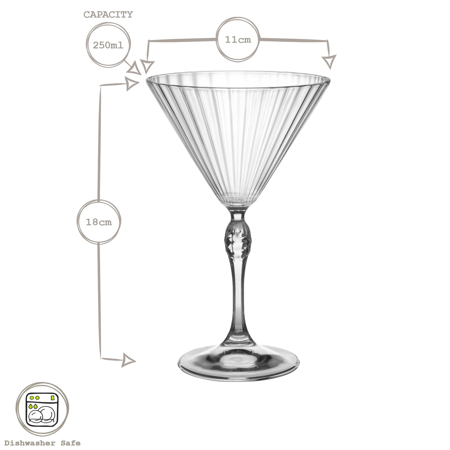 250ml America '20s Martini Glasses - Pack of Six