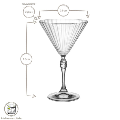250ml America '20s Martini Glasses - Pack of Six