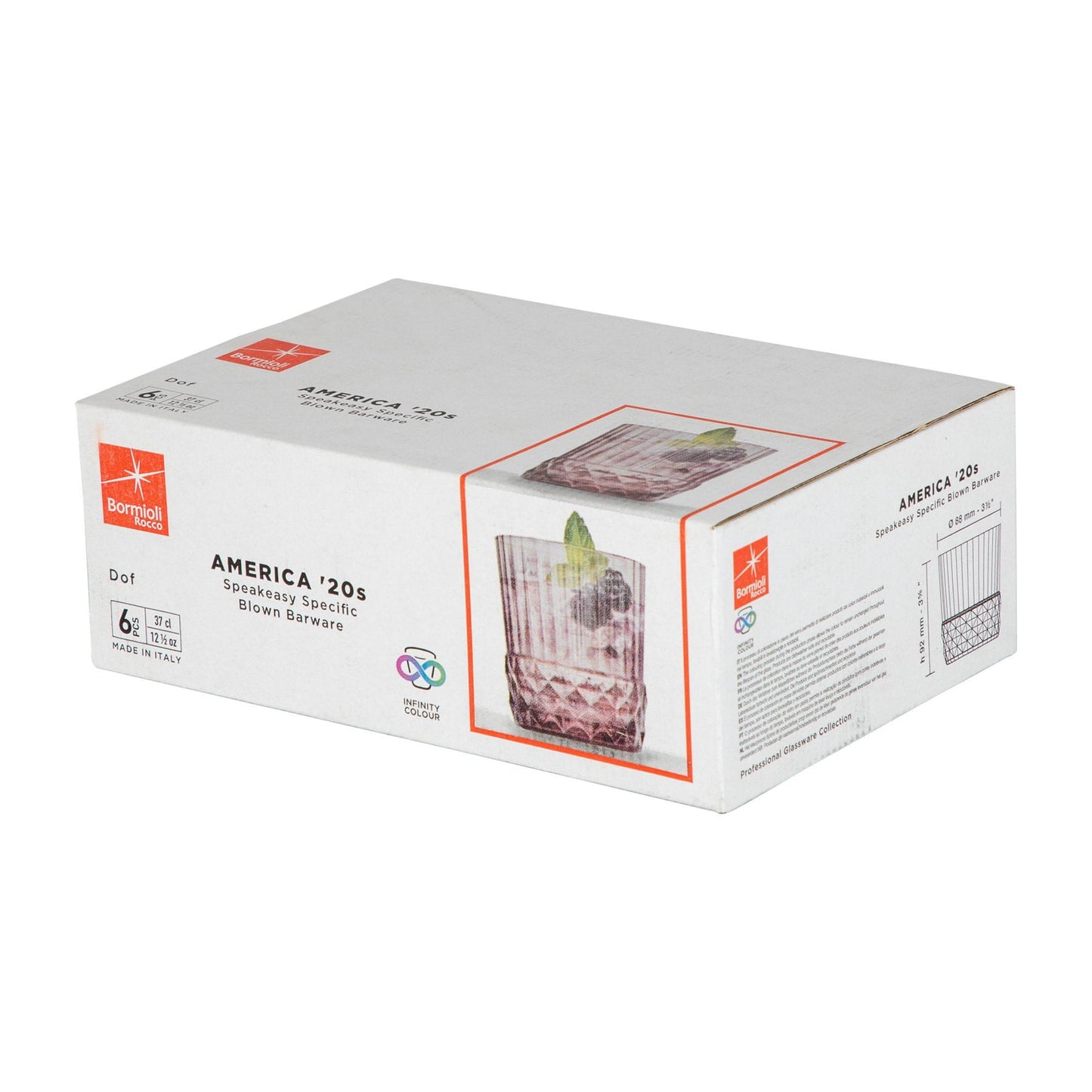 370ml America '20s Tumbler Glasses - Pack of Six