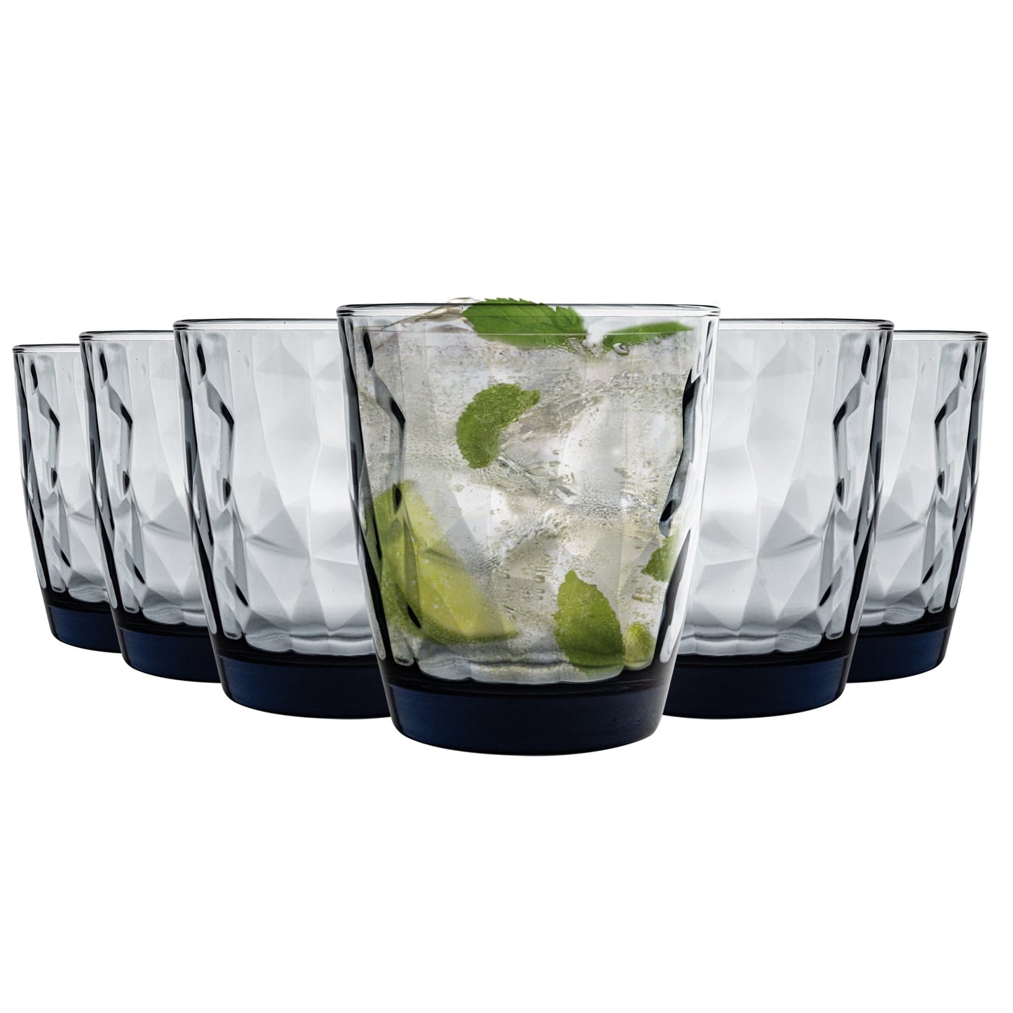 390ml Diamond Tumbler Glasses - Pack of Six