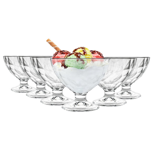 360ml Diamond Ice Cream Bowls - Pack of Six
