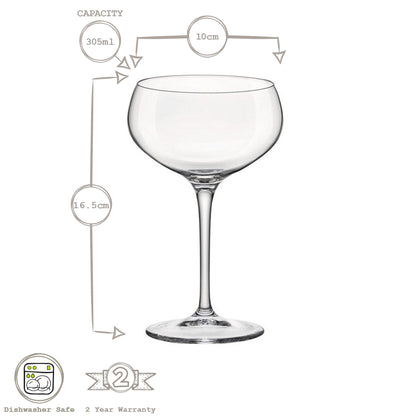 305ml Bartender Espresso Martini Glasses - Pack of Six