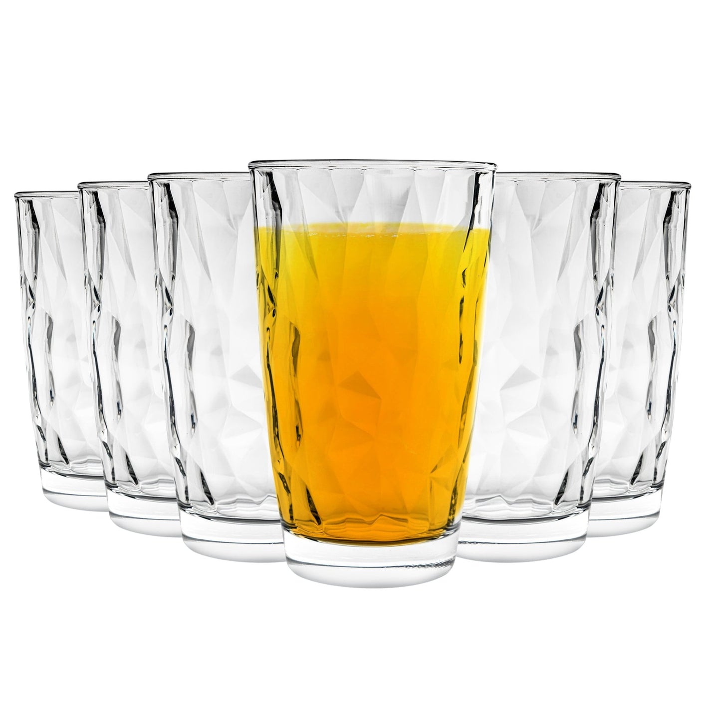 470ml Diamond Highball Glasses - Pack of Six