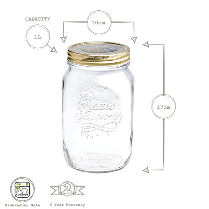 1L Quattro Stagioni Glass Storage Jar