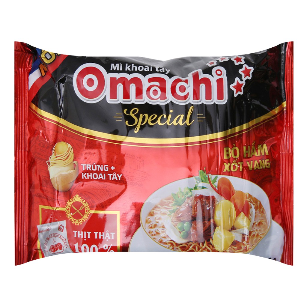 OMACHI Instant Noodles Special Beef Flavour bò hầm xốt vang 92g