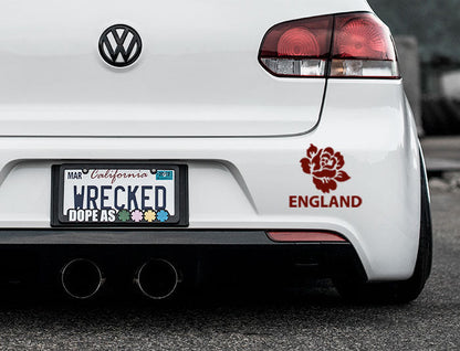 Rose Of England Bumper Car Sticker