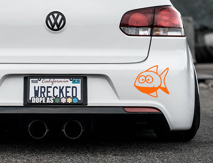 Funny Cartoon Fish Bumper Car Sticker