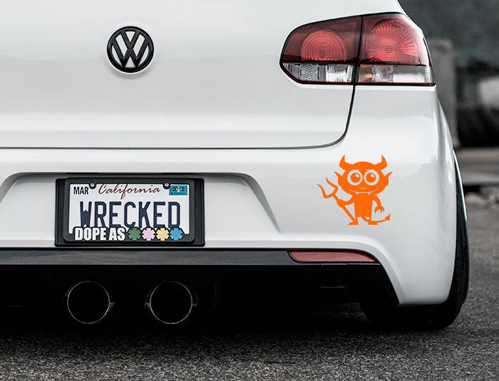 Adorable Devil Bumper Car Sticker